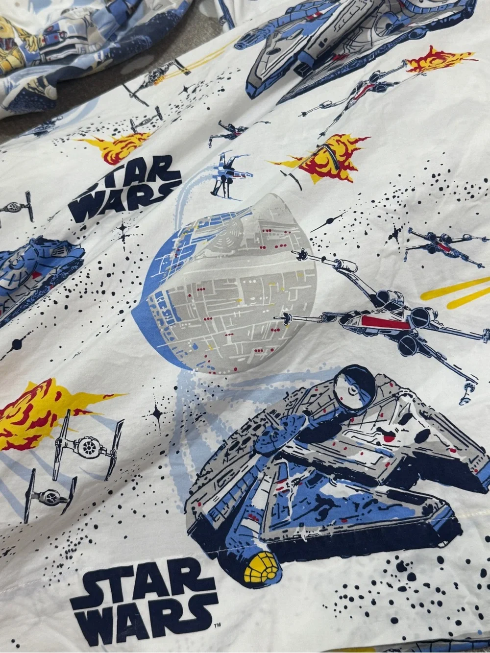 Pottery Barn Kids Star Wars bundle set flat sheet fitted pillowcases twin boys
